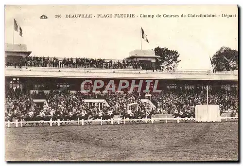 Ansichtskarte AK Cheval Equitation Hippisme Deauville Champ de courses de Clairefontaine Depart