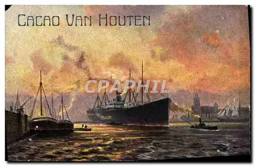 Cartes postales Bateau Paquebot Cacao Van Houten