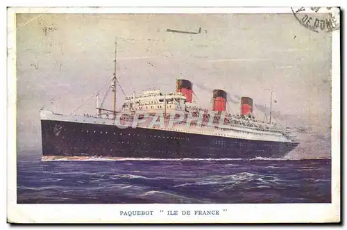 Ansichtskarte AK Bateau Paquebot Ile de France French Line