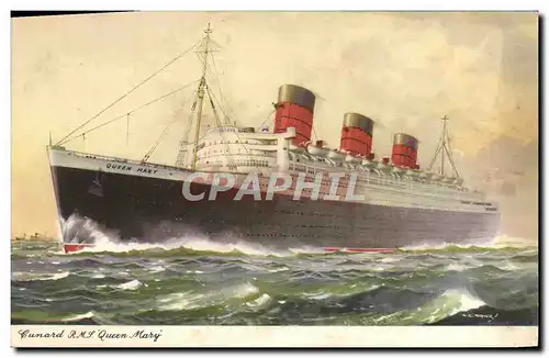 Cartes postales Bateau Paquebot Cunard Queen mary