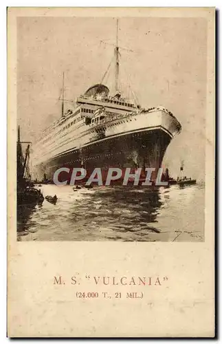 Cartes postales Bateau Paquebot Ms Vulcania Trieste