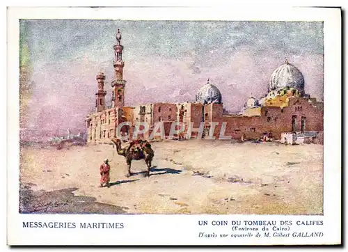 Cartes postales Bateau Paquebot Messageries Maritimes Un coin du tombeau des califes Caire Egypt Egypte