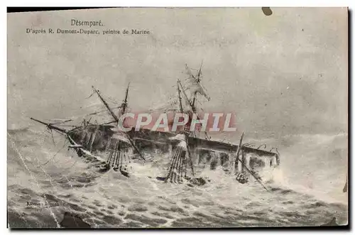 Cartes postales Bateau desempare Dumont Duparc