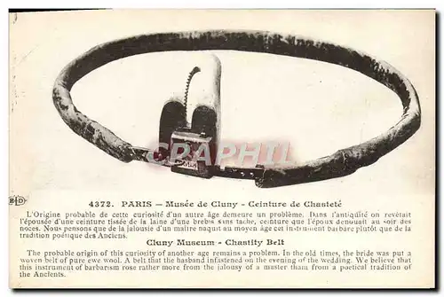 Cartes postales Nu erotique Femme Musee de Cluny Paris Ceinture de chastete