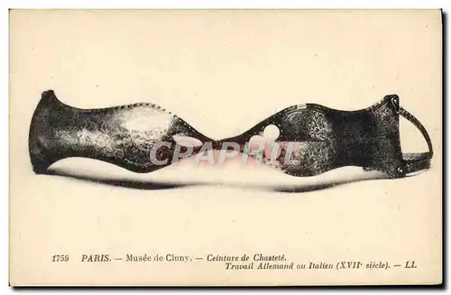 Cartes postales Nu erotique Femme Ceinture de chastete