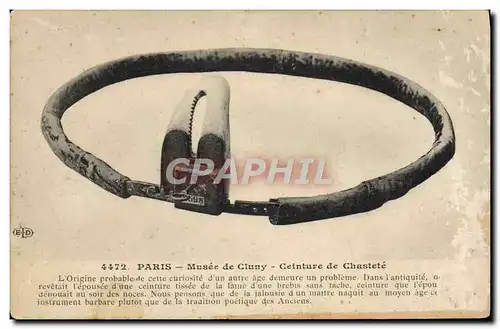 Cartes postales Nu erotique Femme Ceinture de chastete