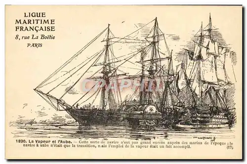 Cartes postales Bateau Voilier La vapeur et l'Aube Sebille