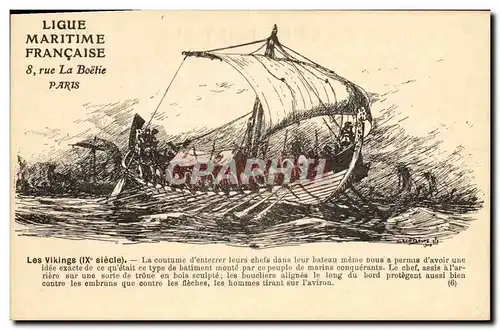 Cartes postales Bateau Voilier Les vikings Sebille