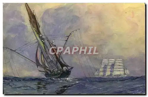 Ansichtskarte AK Bateau Thonier sur les lieux de peche les lignes a la mer Sebille