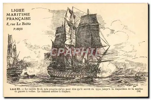 Cartes postales Bateau Voilier Louis XV