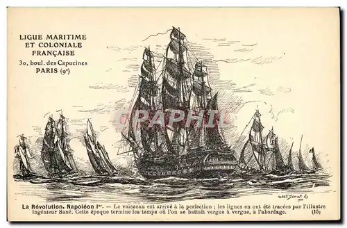 Ansichtskarte AK Bateau Voilier Revolution Napoleon 1er Sebille