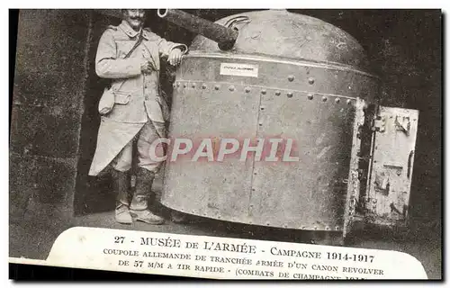 Ansichtskarte AK Militaria Paris Musee de l&#39armee Coupole allemande de tranchee armee d&#39un canon revolver d