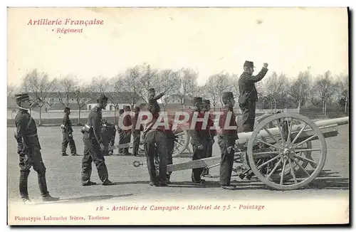 Ansichtskarte AK Militaria Artillerie de campagne Materiel de 75 Pointage