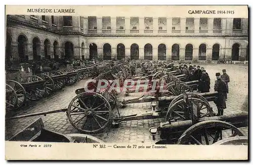 Cartes postales Militaria Paris Canons de 77 pris sur l&#39ennemi