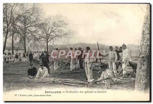 Cartes postales Militaria Artillerie Confection des gabions et fascines