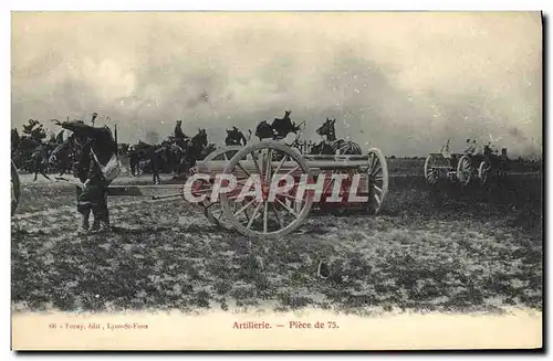 Cartes postales Militaria Artillerie Piece de 75