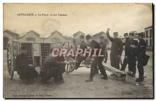 Cartes postales Militaria Artillerie La piece et son caisson