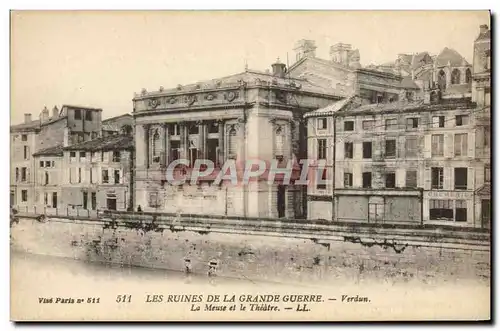 Cartes postales La Meuse et le Theatre Verdun