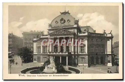 Ansichtskarte AK Theatre Wien Deutsches Volkstheater mit Reimunddenkmal