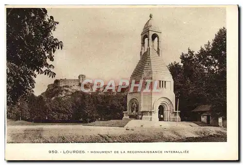 Cartes postales Lourdes Monument de la Reconaissance interalliee