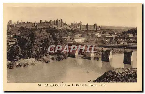 Ansichtskarte AK Carcassonne La Cite Et Les Ponts