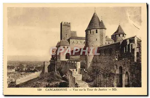 Ansichtskarte AK Carcassonne Vue Sur La Tour De Justice