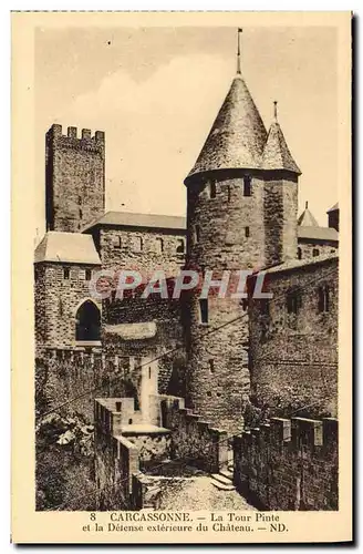 Cartes postales Carcassonne La Tour Pinte Et La Defense Exterieure Du Chateau