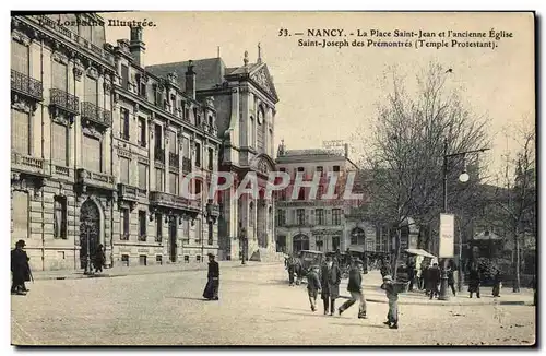 Cartes postales Religion prostestante Nancy La place St Jean et l'ancienne eglise Saint Joseph des Premontres