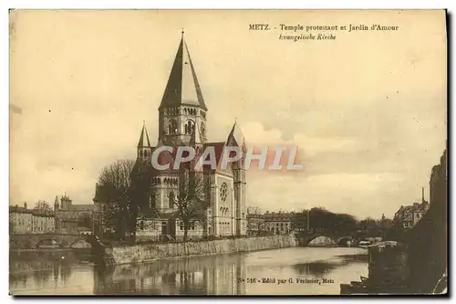 Cartes postales Religion prostestante Metz Temple protestant et jardin d&#39amour