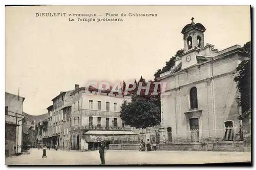 Cartes postales Religion prostestante Dieulefit Place de Chateaures Temple protestant