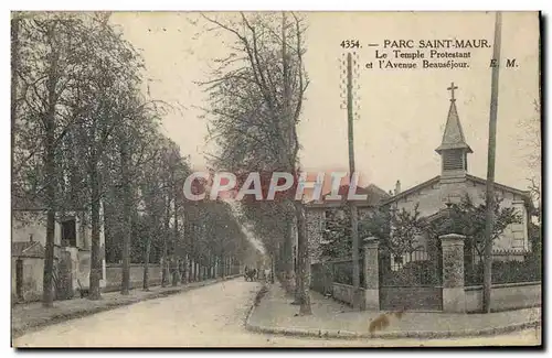 Cartes postales Religion prostestante Parc Saint Maur Temple protestant et l&#39avenue Beausejour
