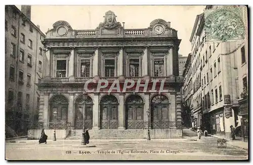 Cartes postales Religion prostestante Lyon Temple de l'eglise reformee Palce du Change