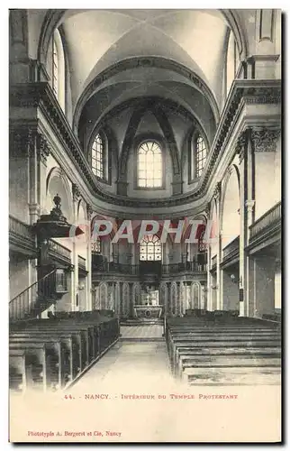 Cartes postales Religion prostestante Nancy Interieur du temple protestant