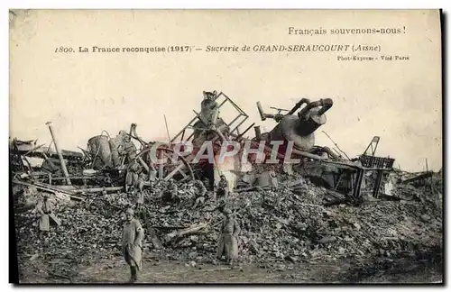 Cartes postales Sucrerie de Grand Seraucourt Militaria