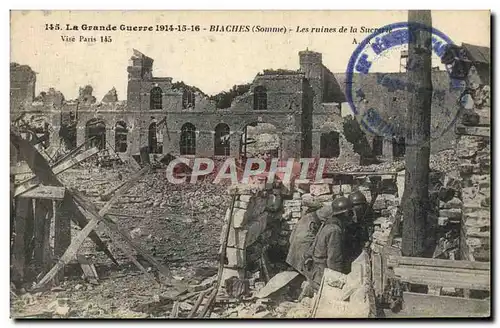 Cartes postales Ruines de la Sucrerie Biaches Militaria