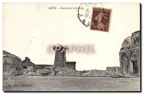 Cartes postales Sucrerie Lebaudy Roye