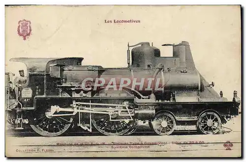 Cartes postales Train Locomotive Machine de Cie PLM Premier type a coupe vente