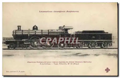 Ansichtskarte AK Train Locomotive Machine Compound pour trains rapides de Great Western Railway