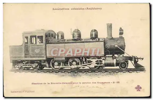 Cartes postales Train Locomotives coloniales Angleterre Machine de la Nouvelle Zelande New Zealand