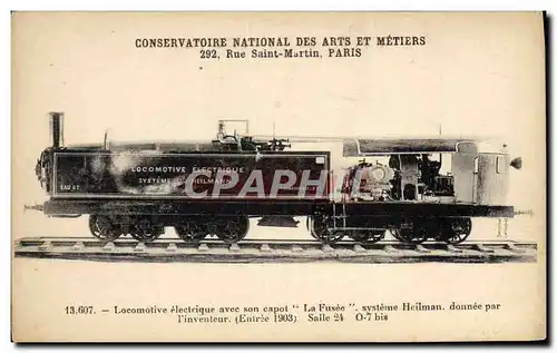 Ansichtskarte AK Train Locomotive Conservatoire National des Arts et Metiers Rue Saint Martin Paris Locomotive el