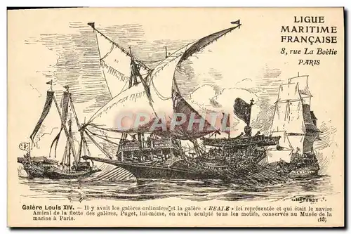 Cartes postales Bateau Voilier Galere Louis XIV