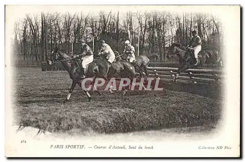 Ansichtskarte AK Cheval Equitation Hippisme Paris Sportif Courses d&#39Auteuil Saut du brock TOP