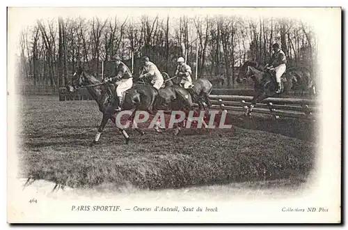 Cartes postales Cheval Equitation Hippisme Paris Sportif Courses d&#39Auteuil Saut du brock TOP