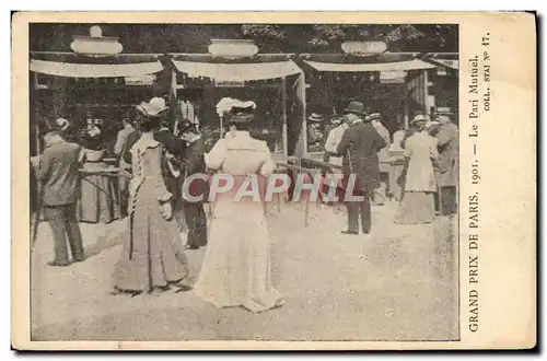 Cartes postales Cheval Equitation Hippisme Grand prix de Paris 1901 Le pari mutuel