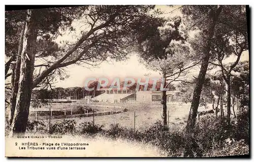 Ansichtskarte AK Cheval Equitation Hippisme Hyeres Plage de l&#39hippodrome Les tribunes vues d&#39une terrasse