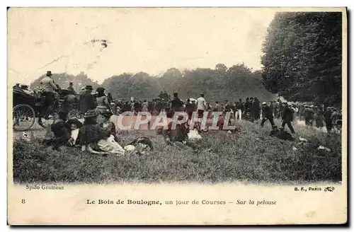 Cartes postales Cheval Equitation Hippisme Le Bois de Boulogne un jour de courses Sur la pelouse