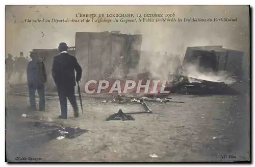 Cartes postales Cheval Equitation Hippisme L&#39enquete de Longchamp 14 octobre 1906 TOP