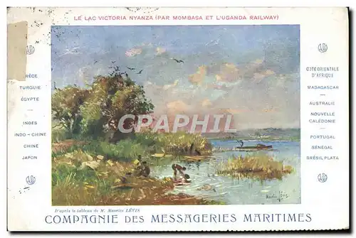 Cartes postales Bateau Paquebot Compagnie des Messageries Maritimes Le lac Victoria Nyanza Par Mombasa et l&#39U