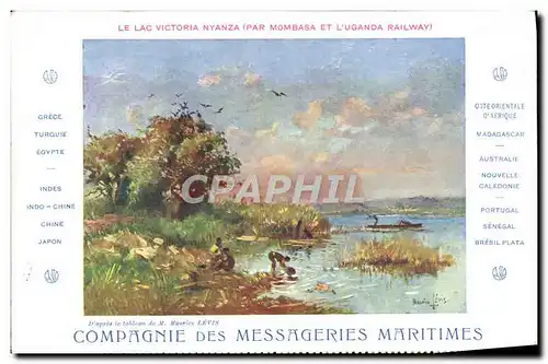 Cartes postales Bateau Paquebot Compagnie des Messageries Maritimes Le lac Victoria Nyanza Par Mombasa et l'U