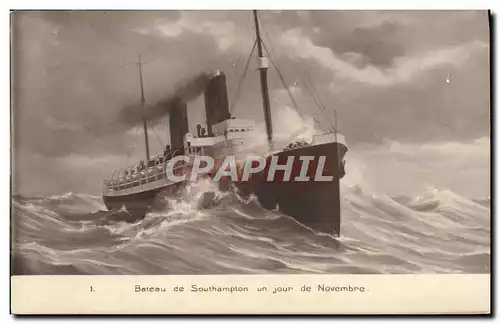 Cartes postales Bateau Paquebot Bateau de Southampton un jour de novembre